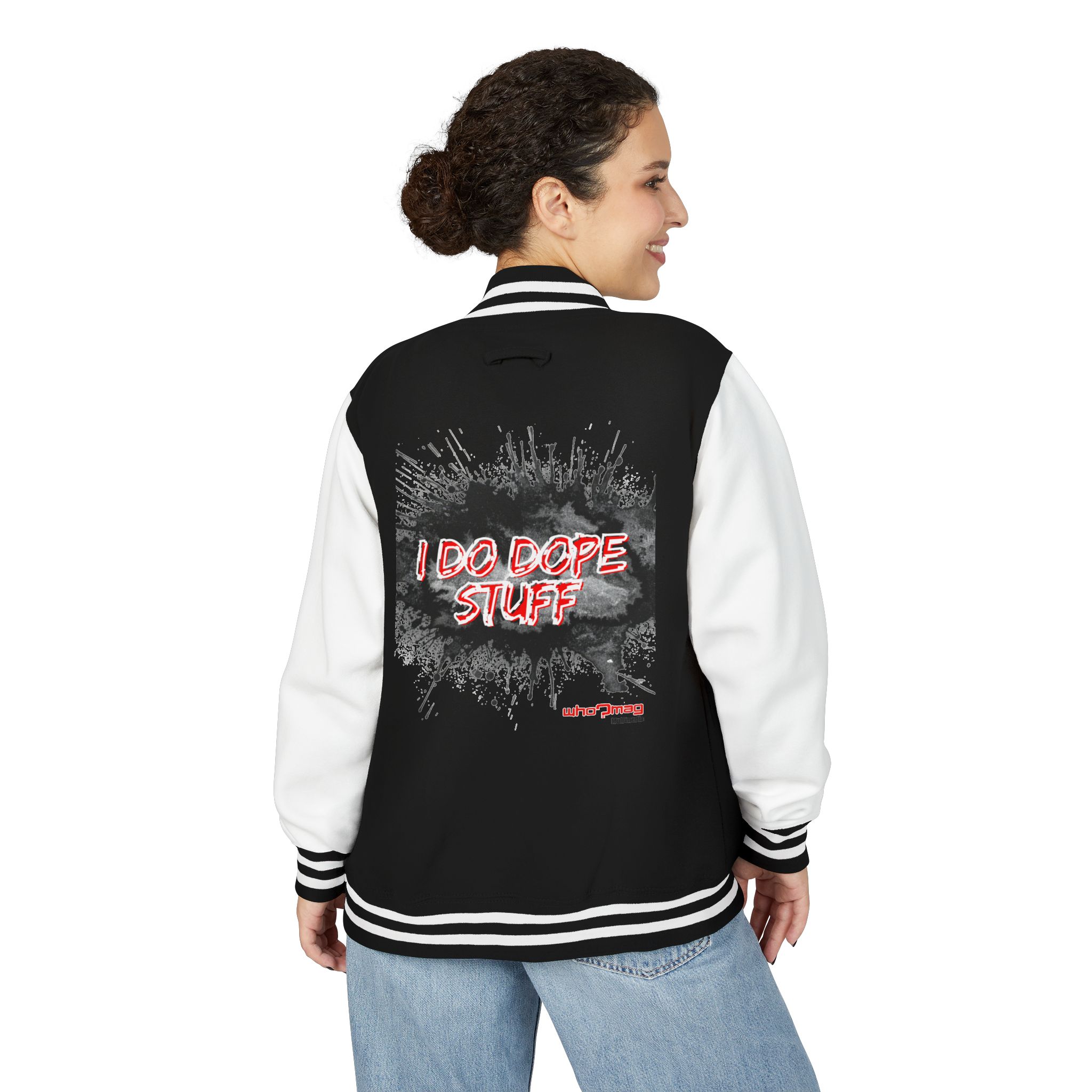 WHO?MAG "I Do Dope Stuff" Varsity Jacket - Image 4